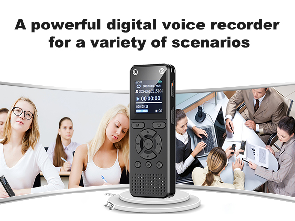 192GB total storage voice recorder with 64GB built-in memory and 128GB card included