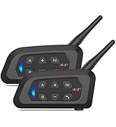 EJEAS V4Plus Motorcycle Helmet Bluetooth Intercom Headset, Intercomunicador para Casco De Moto, 2...