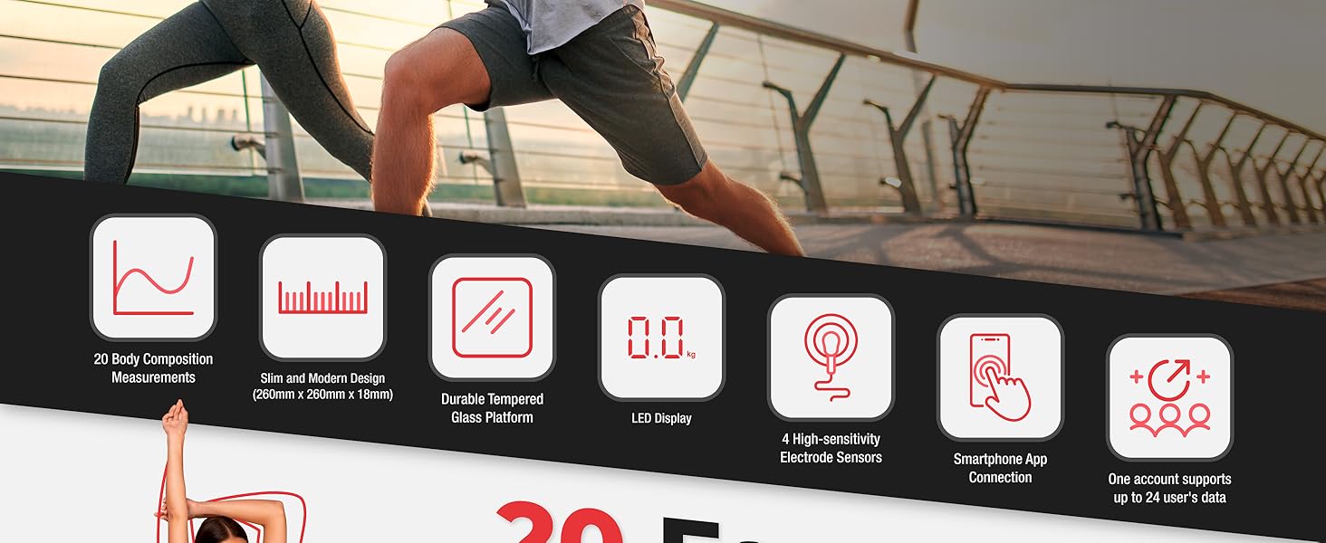 bisonbody digital smart scale basic body scales for weight fat bmi percentage monitor composition