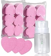 600PCS Lint Free Nail Wipes with 100ml Empty Press Pump Bottle,Gel Polish Remover Clean Cotton Pa...