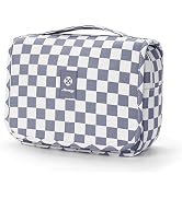 Narwey Small Hanging Travel Toiletry Bag for Traveling Women, Checkered Travel Bag for Toiletries...