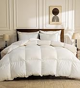BPC Organic Feather Down Comforter Oversized King, Hotel-Luxury Fluffy Duvet Insert with Cotton C...