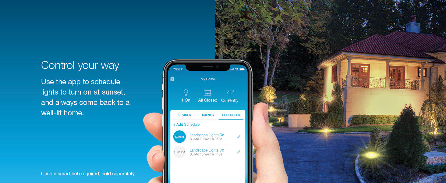 Use the app to schedule your lights to turn on automatically