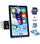 SIXTOP 10.1 Inch Rotatable Touch Screen Single Din Car Radio with Wireless Apple CarPlay Android ...