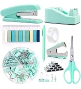 Office Supplies,Green Desk Accessories,Office Supplies Set,Stapler and Tape Dispenser Set,Scissor...
