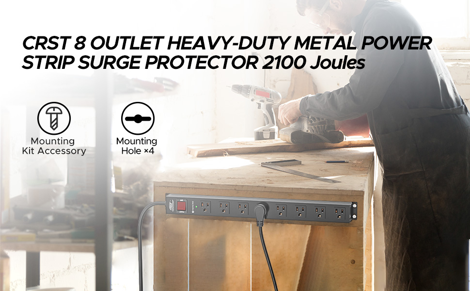 surge protector power strip garage metal power strip