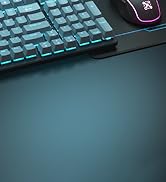 Mechanical Gaming Keyboard and Mouse, 98 Keys LED Backlit Keyboard with Gray Floating Keycap Blue...