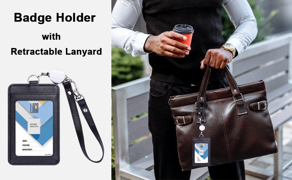 badge holder with wrist lanyard retractable