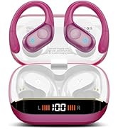Qecnato Wireless Earbuds Bluetooth 5.4 Headphones 75H Stereo Deep Bass Sports Over Ear Buds with ...