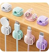 Cable Clips,8 Pack Cord Holder Cord Organizer [1s Lock &amp; Strongest Adhesive] Spring Cord Clips Ph...