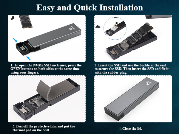m2 nvme ssd enclosure ssd drive enclosure