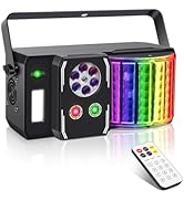 Telbum DJ Disco Lights Party Lights, 5-in-1 DJ Light for Parties DMX &amp; Sound Activated with RGBW ...