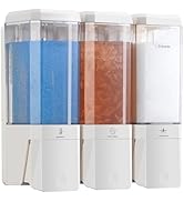 Shampoo and Conditioner Dispenser Wall Mount, Shower Soap Dispenser No Drill Upgrade Easy Slot In...