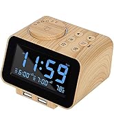 USCCE Digital Alarm Clock Radio - 0-100% Dimmer, Dual Alarm with Weekday/Weekend Mode, 6 Sounds A...