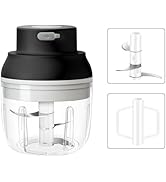 Electric Garlic Chopper, 250ML Garlic Mincer Mini Portable Veggie Chopper with Eggbeate, Garlic G...
