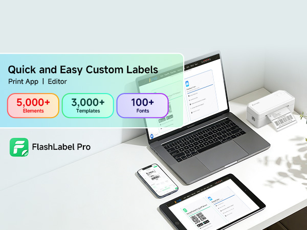 supporting various paper sizes for custom shipping labels, barcodes, mailing labels, and price tags