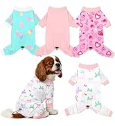 4 Pack Dog Pajamas Pet Costumes Dog Jammies One-Piece Sweatshirt Adjustable Breathable Stretchy C...
