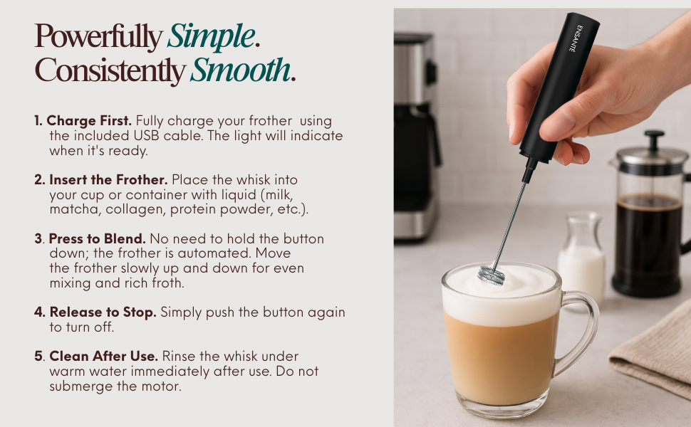 rechargeable electric frother for coffee cold foam, milk frother handheld blender, matcha whisk