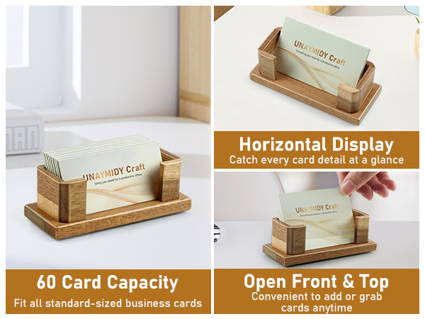 desktop business card holder wooden card holder
