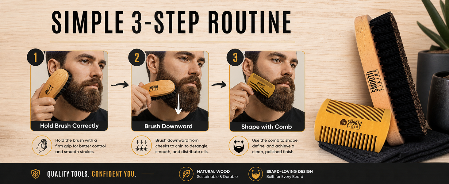 Beard Brush and Comb
