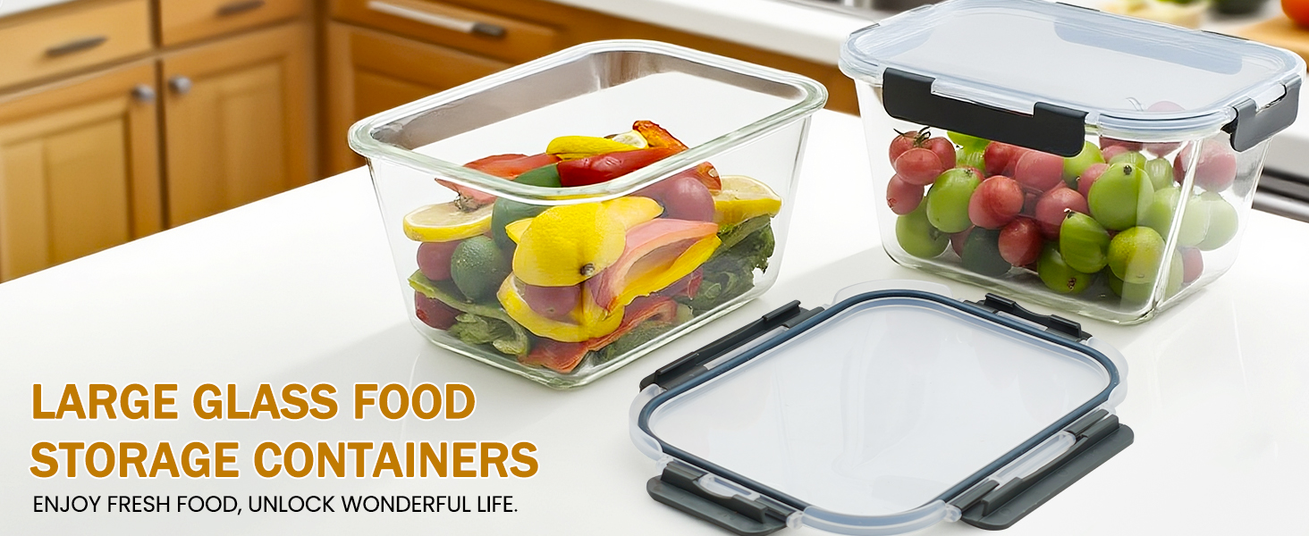 large glass storage containers with lids