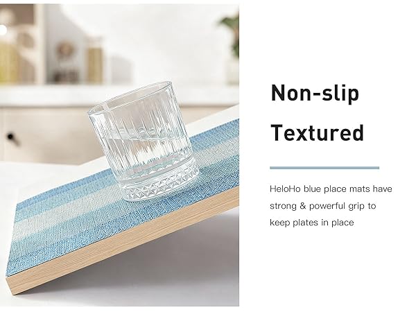 Vinyl Table Place Mats Stain Resistant Foldable Placemats Washable Wipeable Placemat for Kitchen