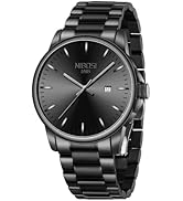 NIBOSI Men Watches Analog Quartz Stainless Steel Black Watches for Men Waterproof Business Classi...