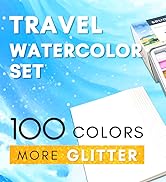 SRUOLOC Watercolor Paint Set 100 Colors, Travel Watercolor Set with Portable Carrying Case, Paper...