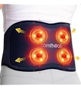 Comfheat Cordless Back Massager with Heat for Pain Relief Deep Tissue, Portable Heating Pad for L...