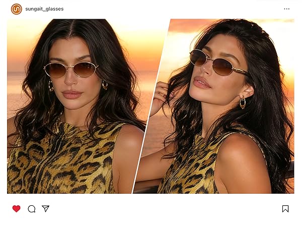 Vintage Luxury Oval Sunglasses for Women Polarized