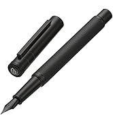 Matte Black Forest Fountain Pen Extra Fine Nib Classic Design with Converter and Metal Pen Box Se...
