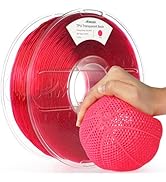 AMOLEN 95A TPU 3D Printer Filament 1.75mm, High Hardness &amp; Resilience TPU Transparent Red Filamen...