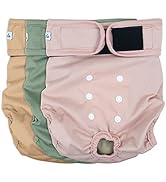 Grecle Washable Female Dog Diapers - Premium Reusable Diapers for Doggie in Heat - Highly Absorbe...