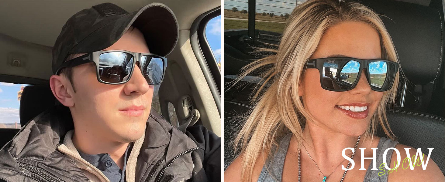 LYZOIT Square Sunglasses for Men Women Polarized Oversized Big UV Protection Rectangle Shades