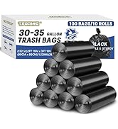 T.FORING 30-35 Gallon Trash Bags Heavy Duty 1.5 Mil - 35" x 37" 100 Count Large Black Garbage Bag...
