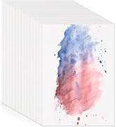 Prudiut 120 Sheets Watercolor Paper Bulk, 140 lb/300 GSM Cotton Cold Press White Paper, 5 x 7 Inc...
