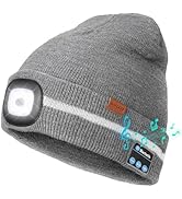 Wmcaps Reflective Stripe Bluetooth Beanie with a Light High Visibility Winter Hat with Light and ...