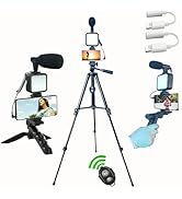 Carrotech Vlogging Kit for iPhone, Vlogging kit for Android Phone,YouTube Starter Kit with Two Tr...
