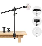 Overhead Camera Mount Desk Stand, Camera Arm Desk Mount Clamp Stand with 360°Adjustable Magic Arm...