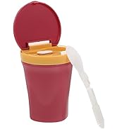 Cabilock Plastic Soup Mug with Lid Spoon Portable Microwaveable Oatmeal Cereal Cup Microwave Safe...