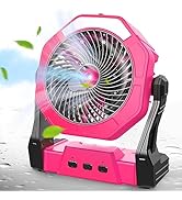 Ausic Portable Misting Fans for Outside, Outdoor Camping Fan with Water Spray 250ml, 8 Inch Bater...