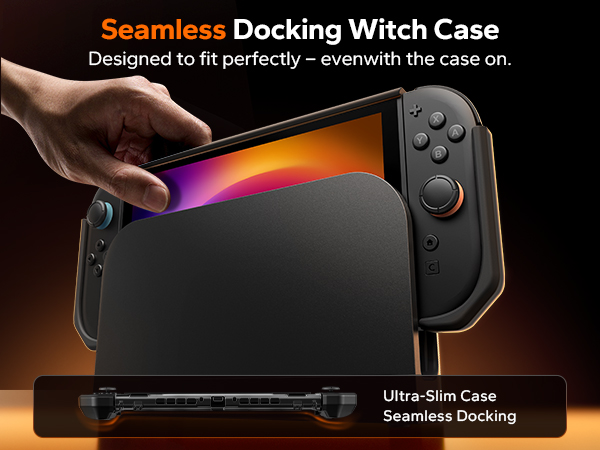 JEMDO Switch 2 Dockable Protective Case, Military-Grade Slim Cover with Shockproof Hard PC Shell