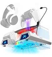 Fosmon PS5 Stand and Cooling Station with RGB LED Light, Dual Charging Station for DualSense/Edge...