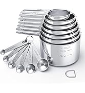 TILUCK Stainless Steel Measuring Cups &amp; Spoons Set, Cups and Spoons,Kitchen Gadgets for Cooking &amp;...