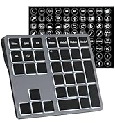 Doohoeek Tri-Mode Programmable Keyboard (BT/2.4G/Wired), Bluetooth Shortcuts Keyboard with 25 Cus...