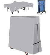 Ping Pong Table Cover Outdoor Waterproof, 600D Indoor Table Tennis Cover Fits Universal 9x5 FT Fo...