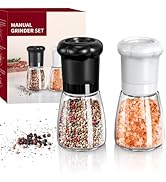 CIRCLE JOY Manual Salt and Pepper Grinder Set For Professional Chef, Refillable Salt and Pepper S...