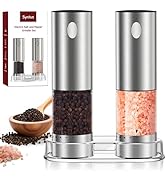 Syntus Electric Salt and Pepper Grinder Set USB-C Rechargeable, Stainless Steel Automatic Salt an...