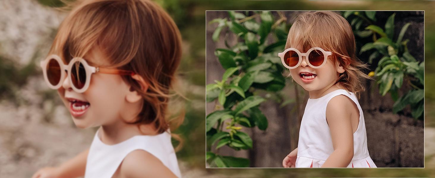 SOJOS Cute Round Polarized sunglasses for kids Girls Boys Vintage UV400 Protection Children SK5606