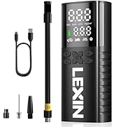 LEXIN P4 Tire Inflator Portable Air Compressor, 150PSI Electric Air Pump for Car Tires, w/Pressur...
